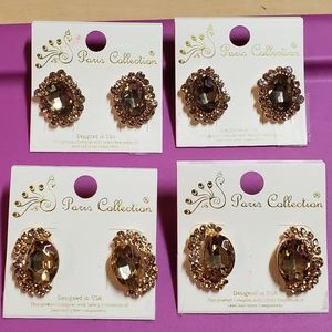 Paris collection gold stud earrings - 4